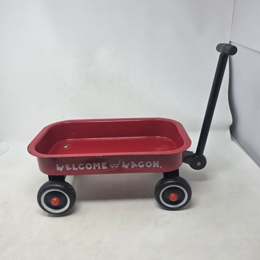 Radio Flyer Welcome Wagon Kids Pull Wagon Red Toy Cart 12" x 8"